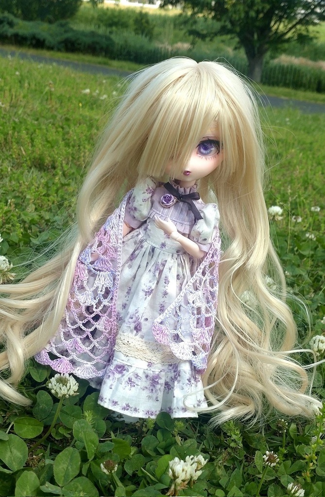 【受注】20cmサイズ向け 半円レースショール