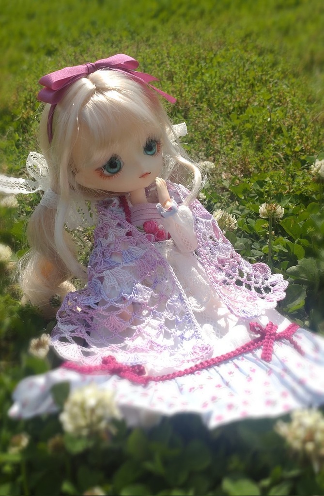 【受注】20cmサイズ向け 半円レースショール