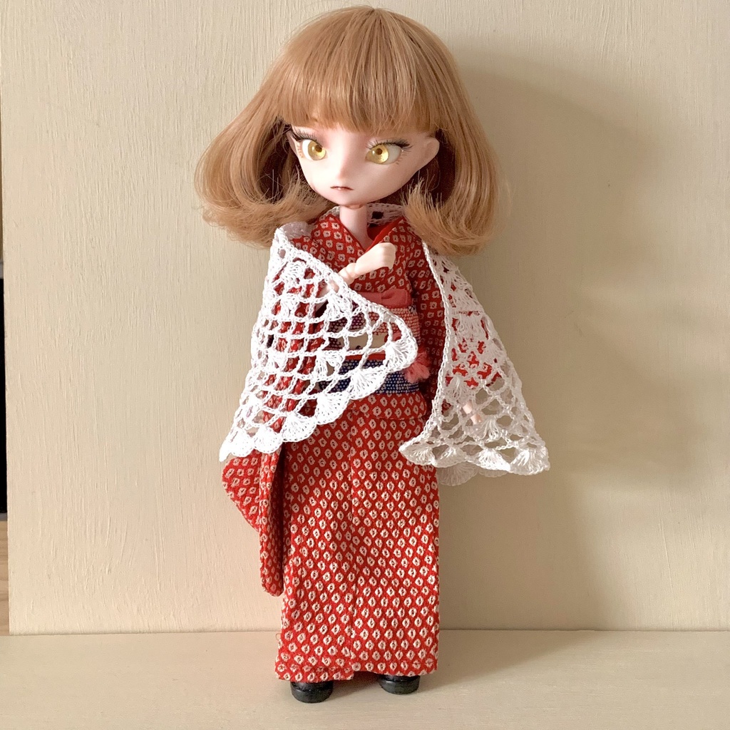 【受注】20cmサイズ向け 半円レースショール