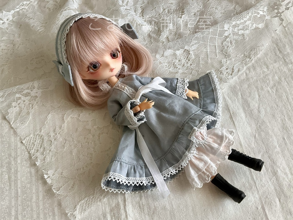 ハルモニアシリーズ向け くすみブルーワンピースセット