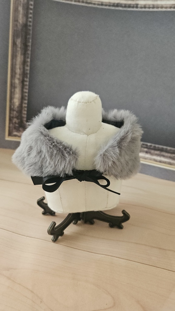 フェイクファーのティペット(黒)