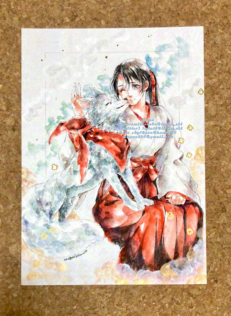 ［B5原画］御狐様と巫女さん:2025年10月4日「憩い」［イラストボード］