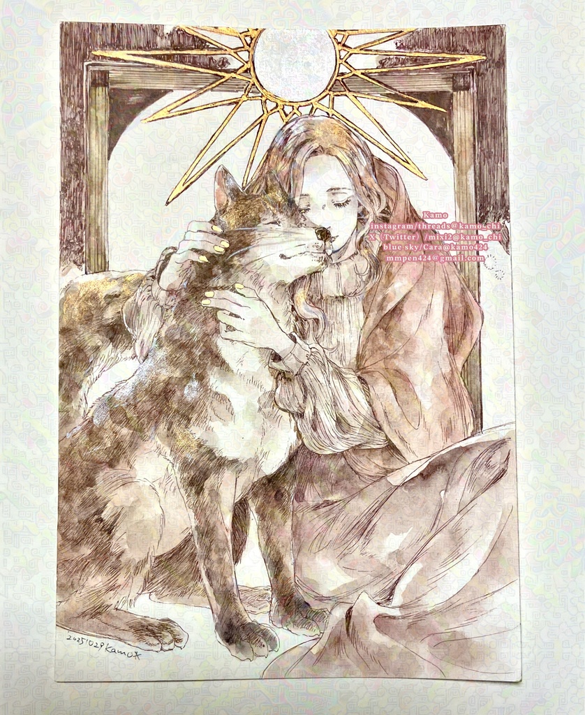 ［A5原画］太陽の魔女と相棒/Buddy［フレーム無し］