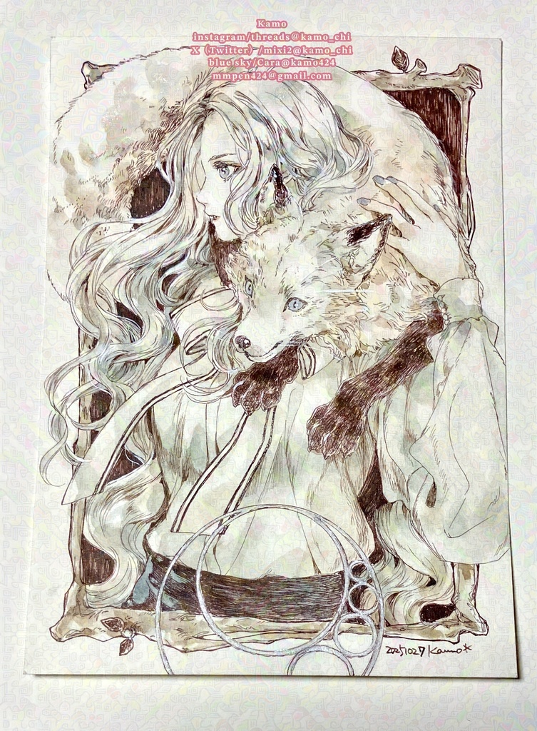 ［A5原画］月の魔女と友達/Friend［フレーム無し］