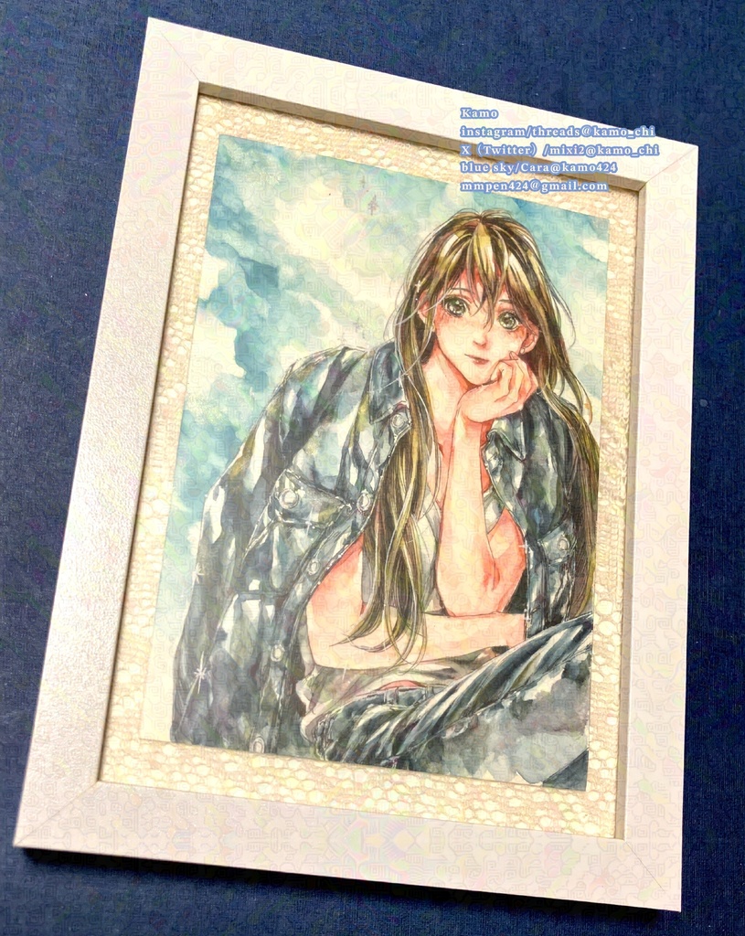 ［A6原画］デニムの彼女［2Lフレーム付き］