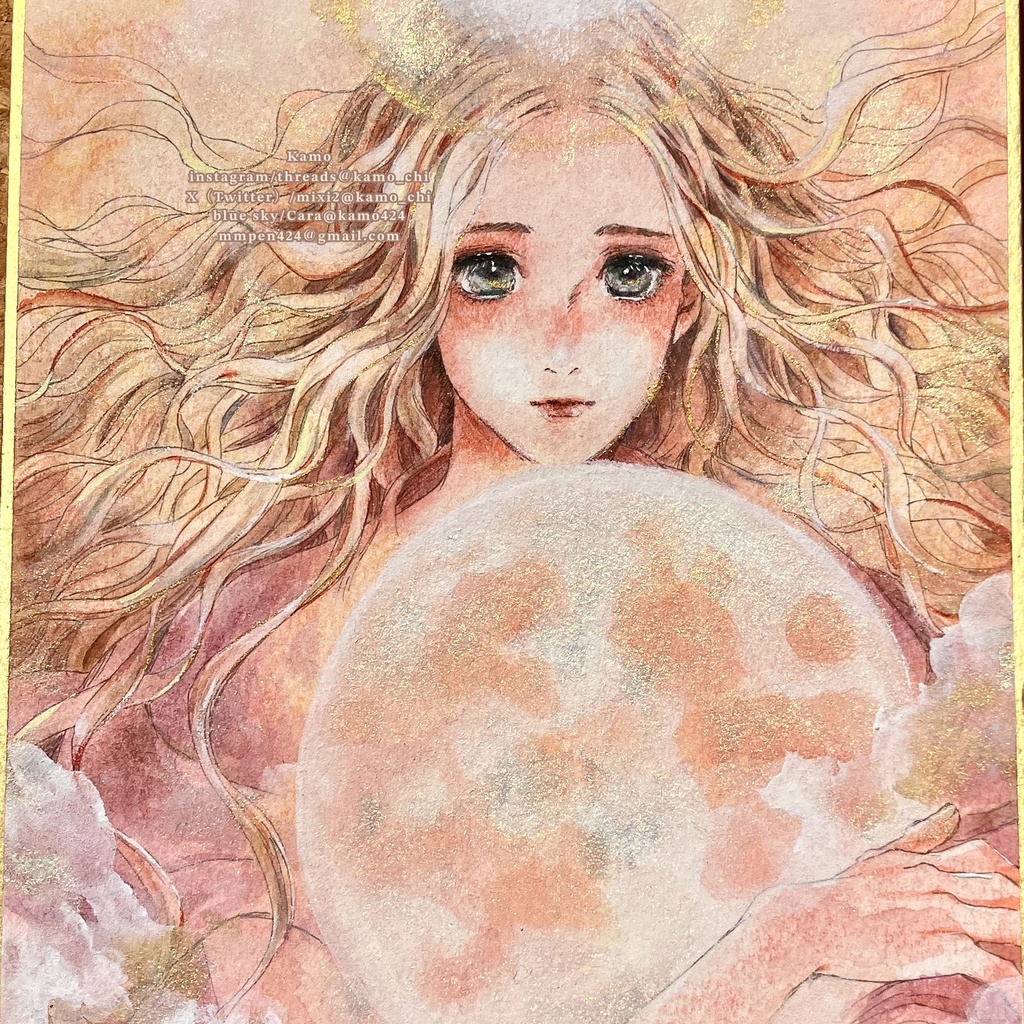［寸松庵色紙］乙女座満月:皆既月食
