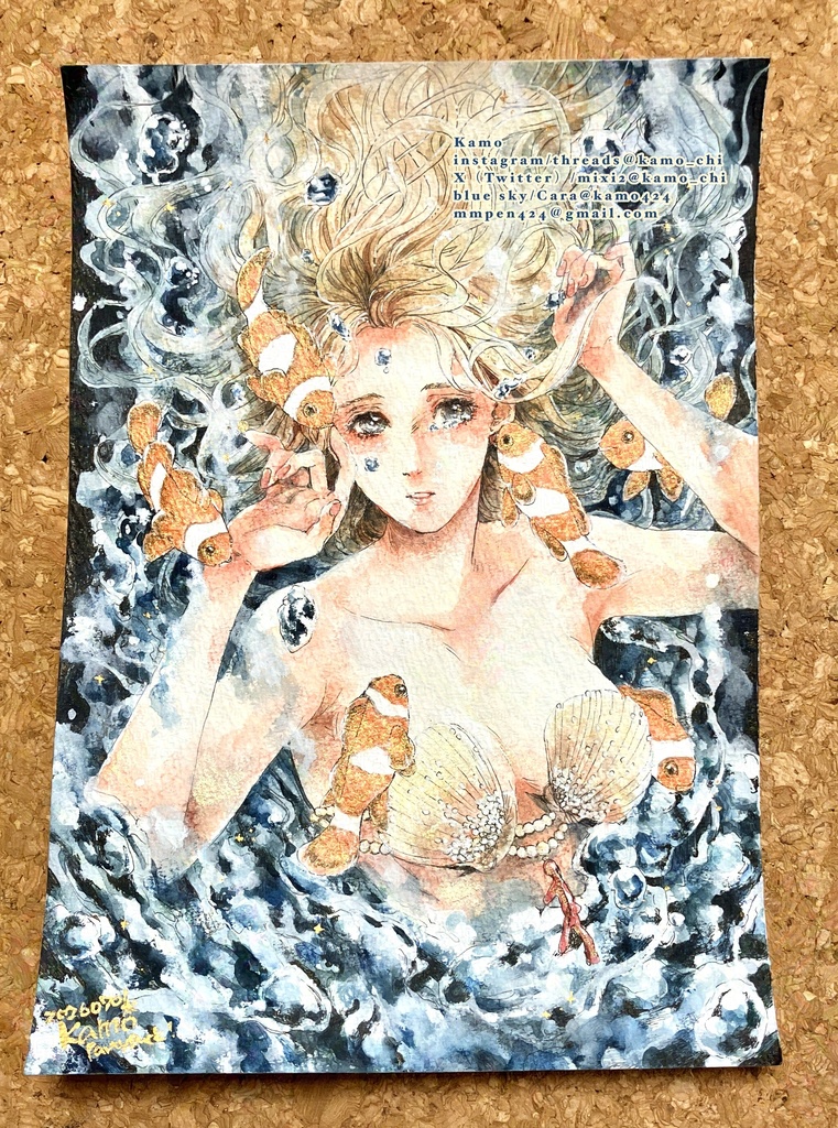 ［A5原画］泣かないでマーメイド［簡易フレーム付］