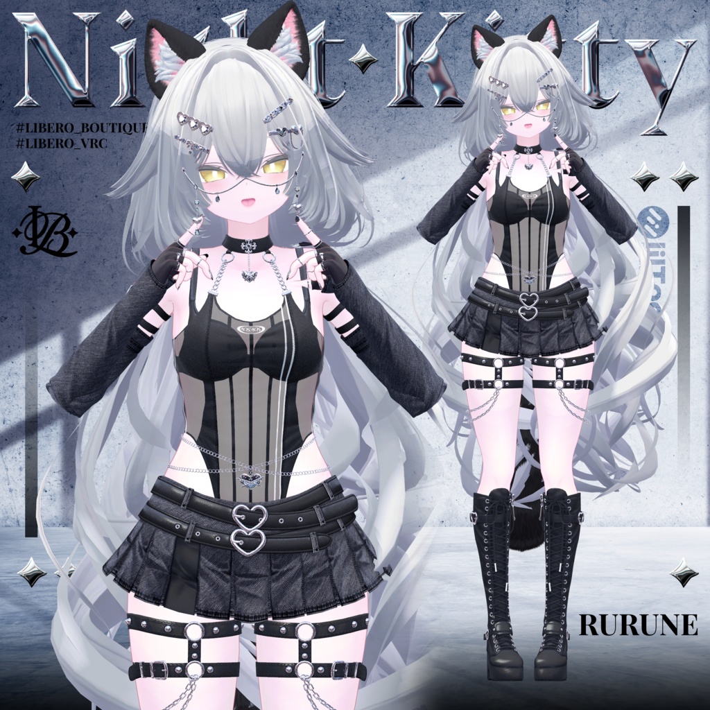 【8アバター対応】🌙Night Kitty🐈⬛