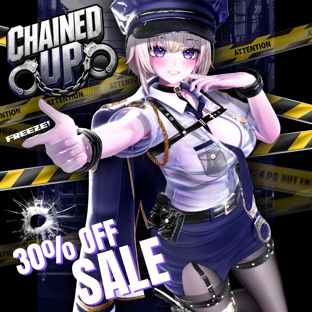 【24アバター対応】⛓️🚨『Chained UP : FREEZE !』 👮♀ #Libero_Boutique
