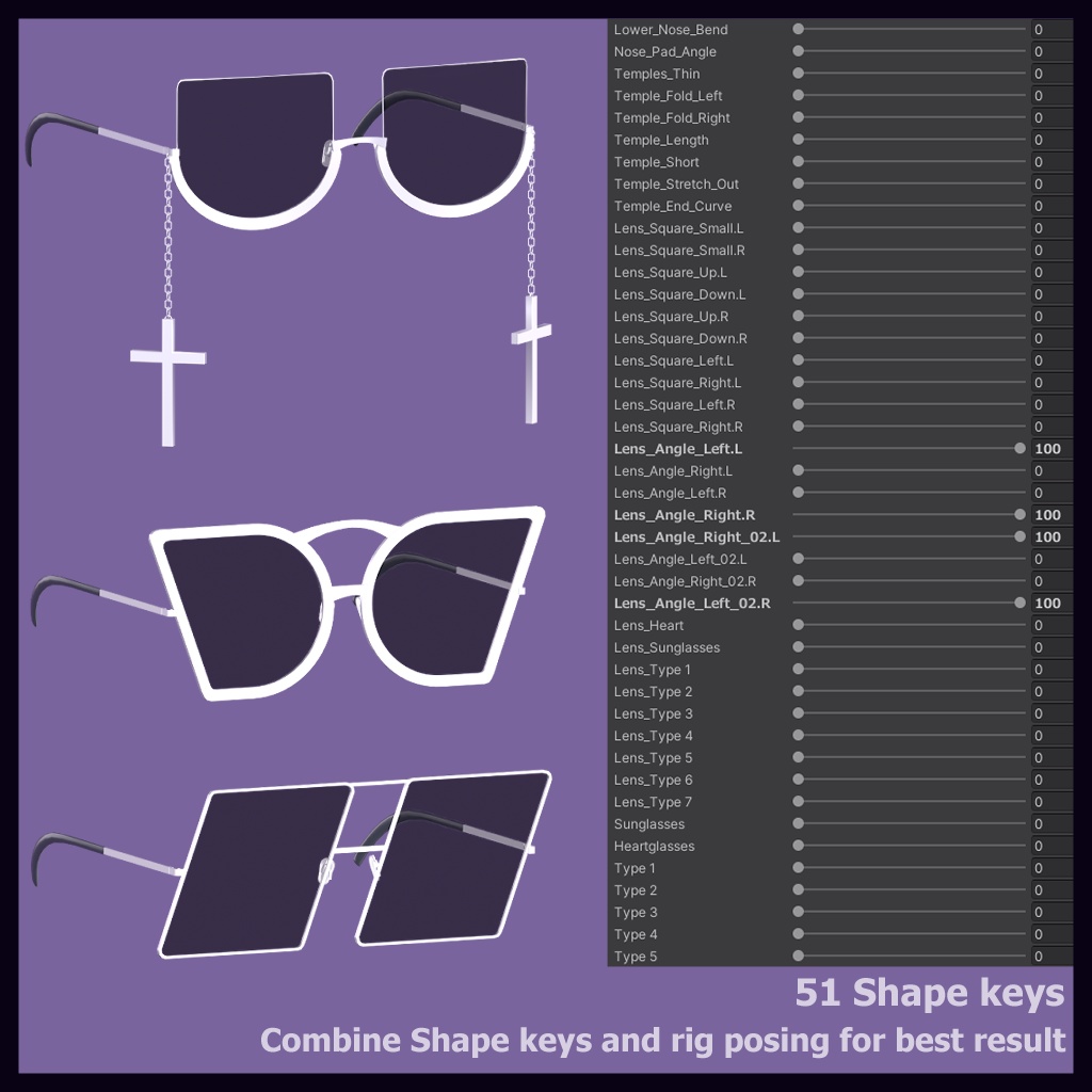 Shape Key Glasses/シェイプキーメガネ