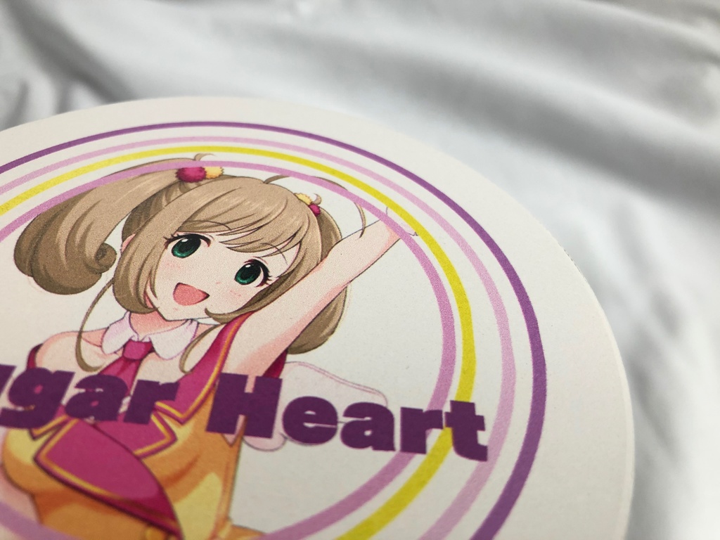 【しゅがーはぁと】白雲石吸水コースター円形