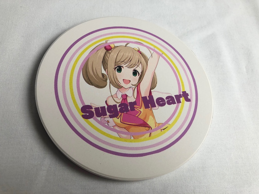 【しゅがーはぁと】白雲石吸水コースター円形