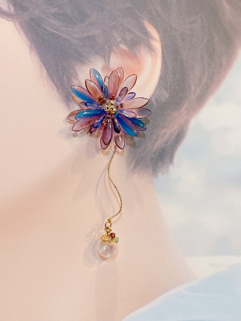 夏祭りピアス / 二人で見た花火と、ラムネのビー玉