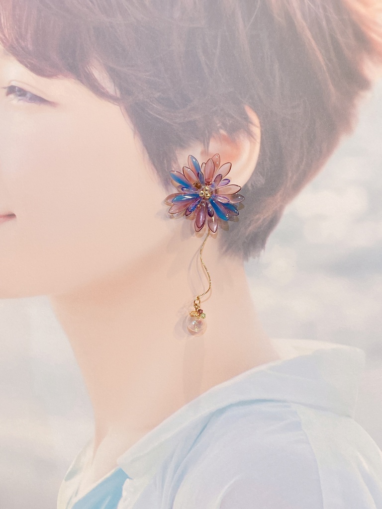 夏祭りピアス / 二人で見た花火と、ラムネのビー玉