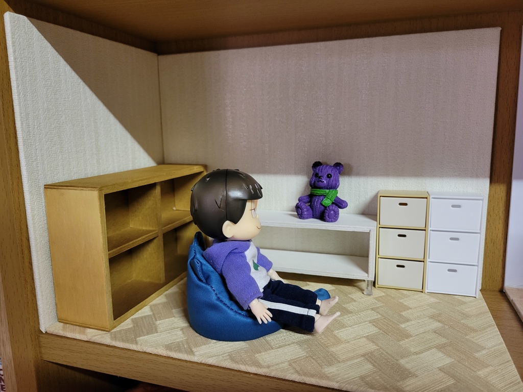 本棚に入るドール部屋用壁と床