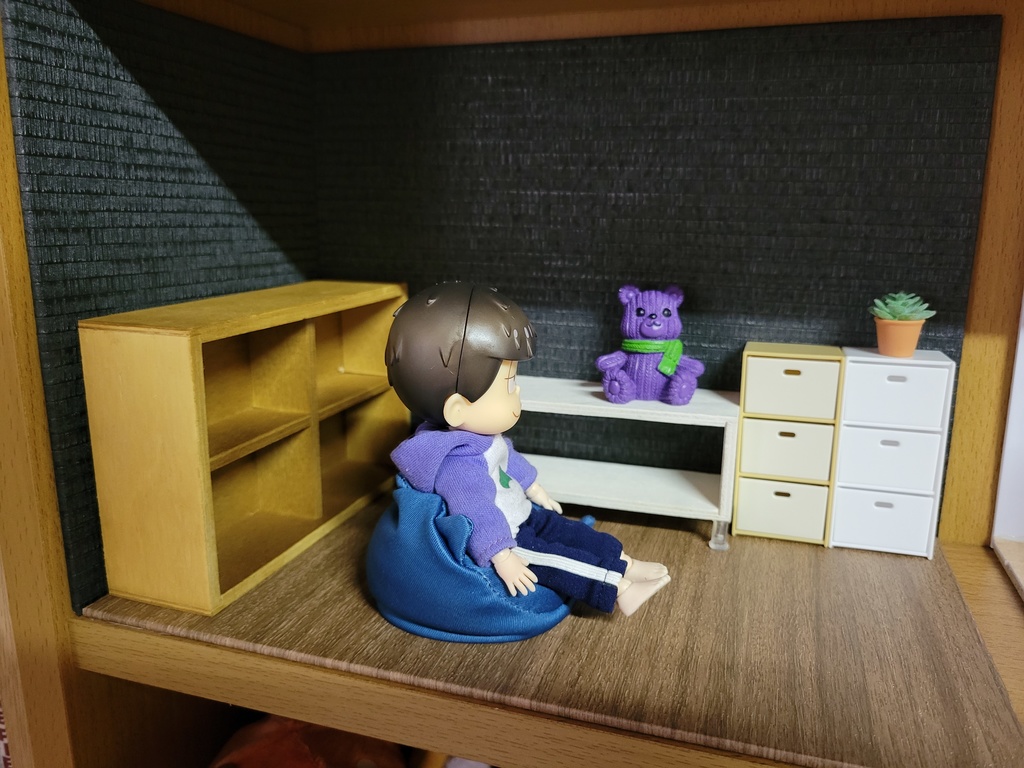 本棚に入るドール部屋用壁と床