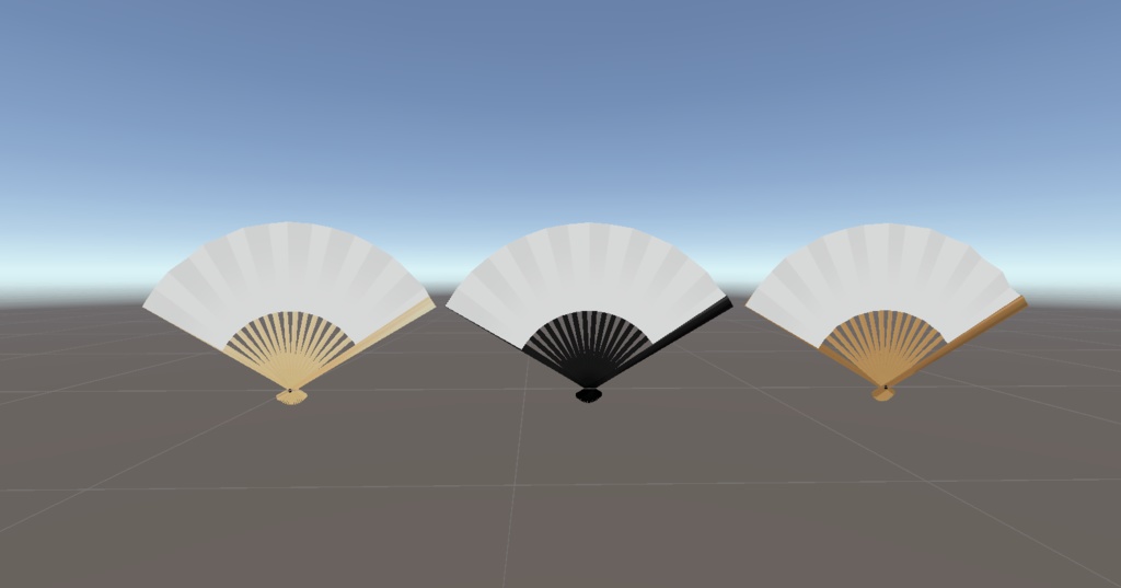 【VRChat想定】白い扇子