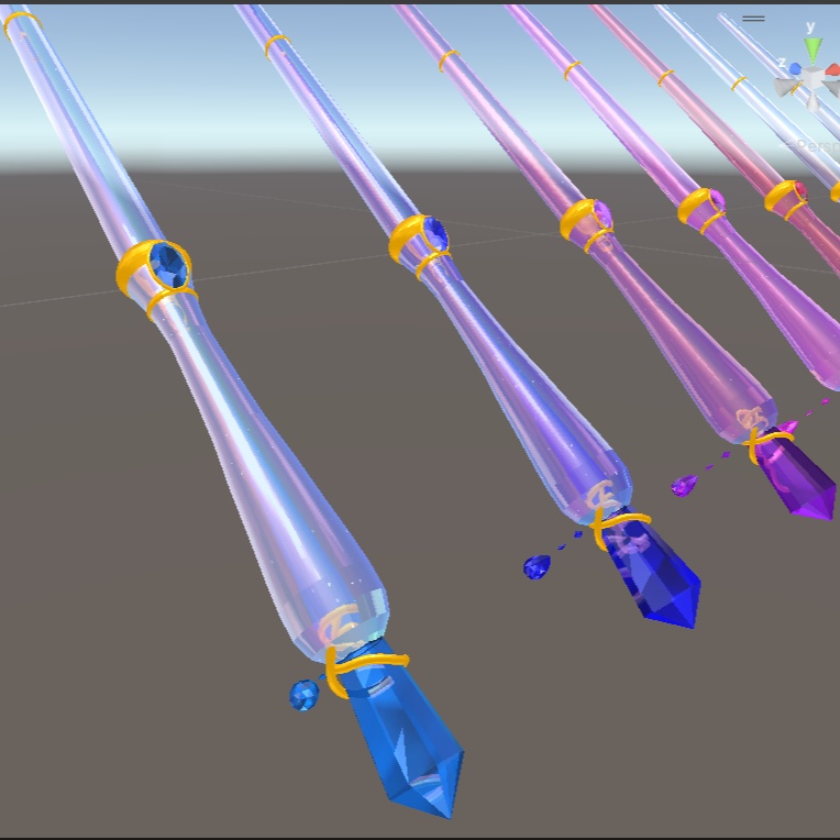 【QvPen差し替えモデル】クリスタルの杖と消しゴム【VRC想定】