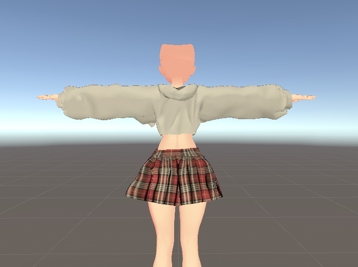 【狐雪・ここあ対応】あまカジ パーカースカート【※DynamicBones商品】