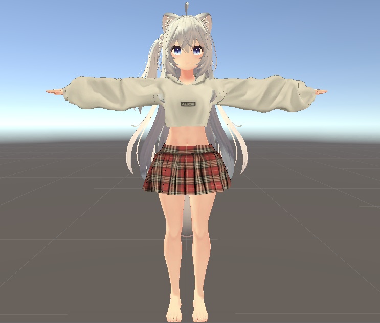 【狐雪・ここあ対応】あまカジ パーカースカート【※DynamicBones商品】