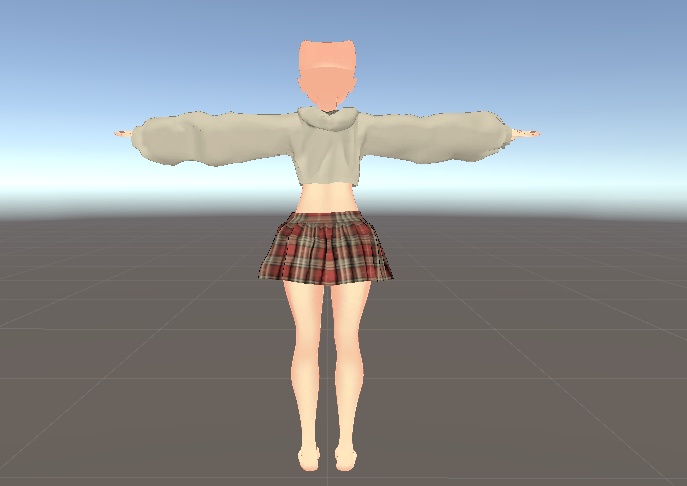 【狐雪・ここあ対応】あまカジ パーカースカート【※DynamicBones商品】