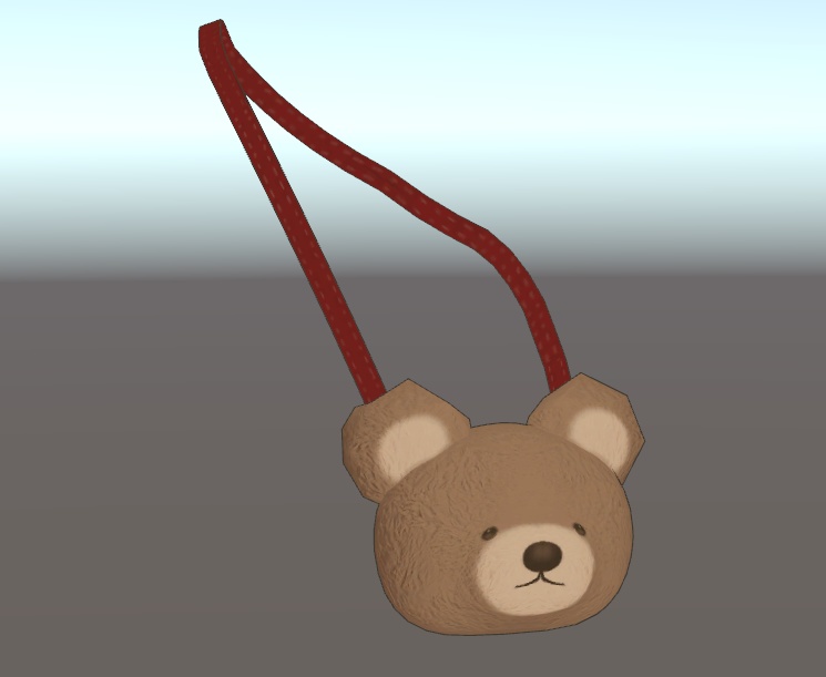 【VRChat向けアクセサリー】くまさんばっぐ【動物チャリティグッズ】