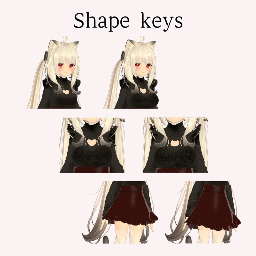 【5アバター対応】ハートウォーミング ニット&スカート【DB対応 VRChat向け】