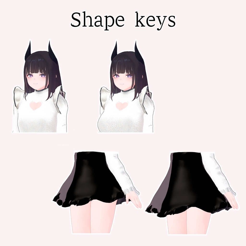 【5アバター対応】ハートウォーミング ニット&スカート【DB対応 VRChat向け】