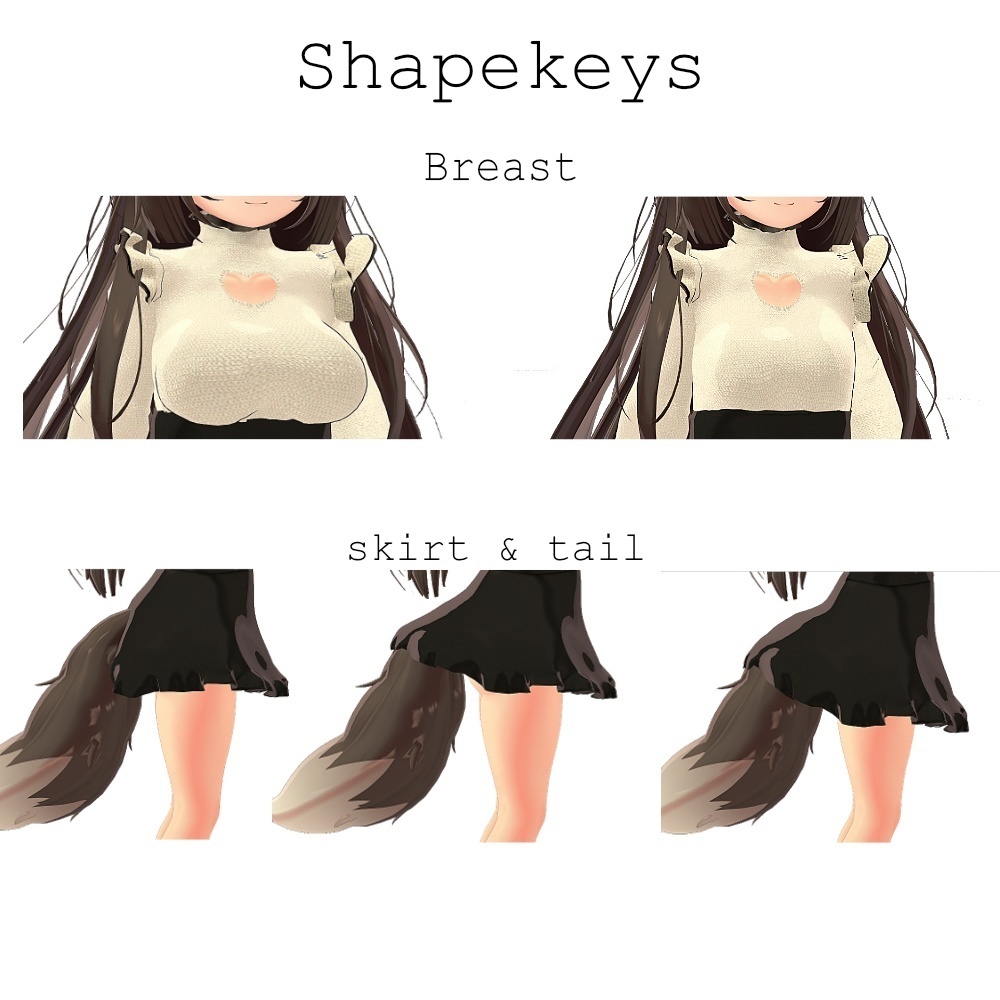 【5アバター対応】ハートウォーミング ニット&スカート【DB対応 VRChat向け】