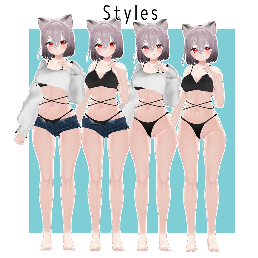 【VRChat PB対応】あまカジルーズレイヤードルック【舞夜向け衣装】