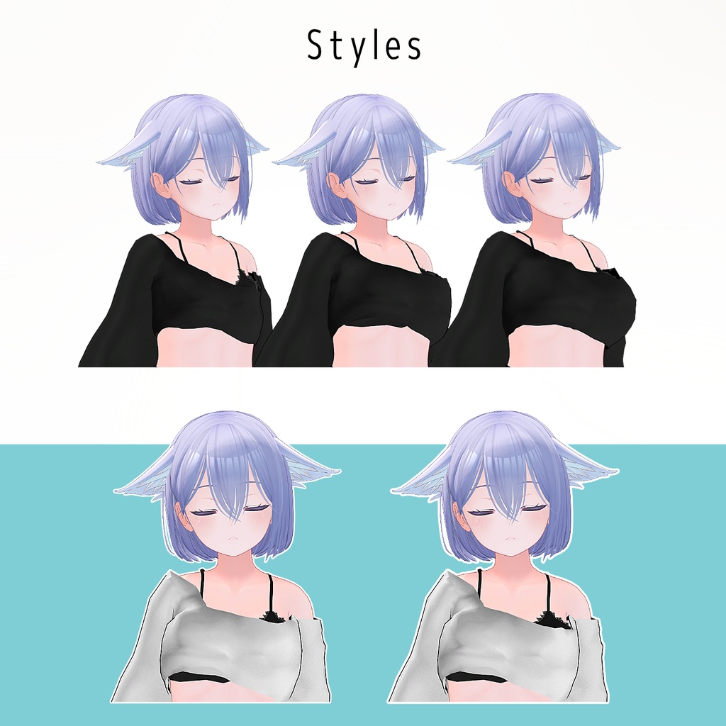 【VRChat PB対応】あまカジルーズレイヤードルック【桔梗向け衣装】