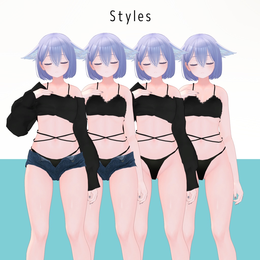 【VRChat PB対応】あまカジルーズレイヤードルック【桔梗向け衣装】