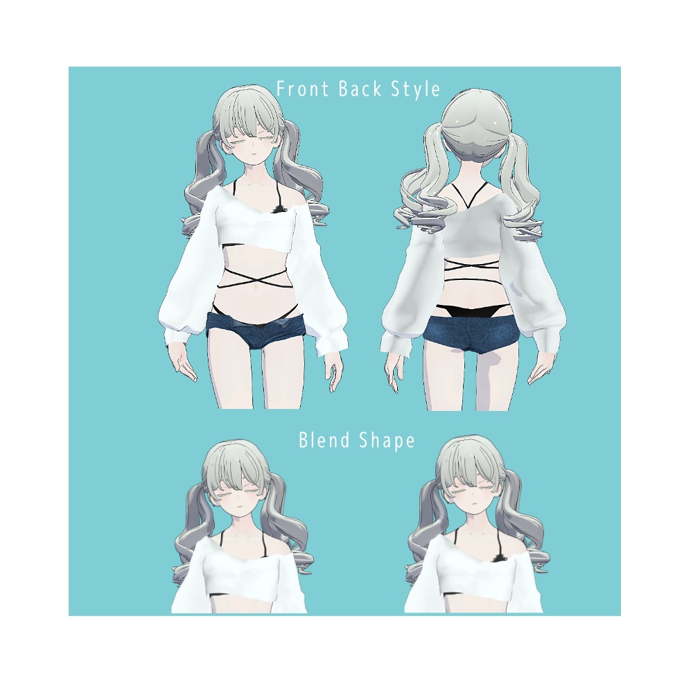 【VRchat向け】あまカジルーズレイヤードルック【Grus向け衣装】