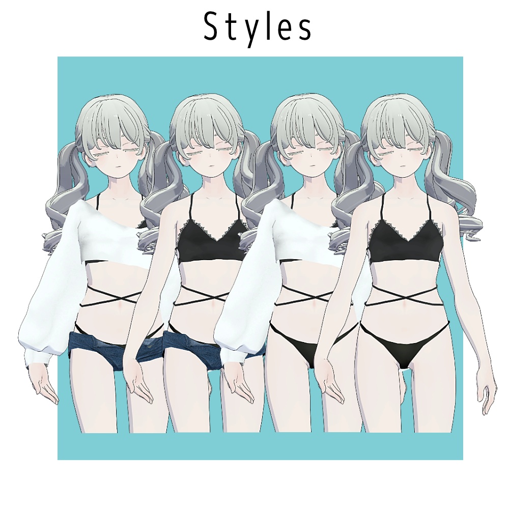 【VRchat向け】あまカジルーズレイヤードルック【Grus向け衣装】