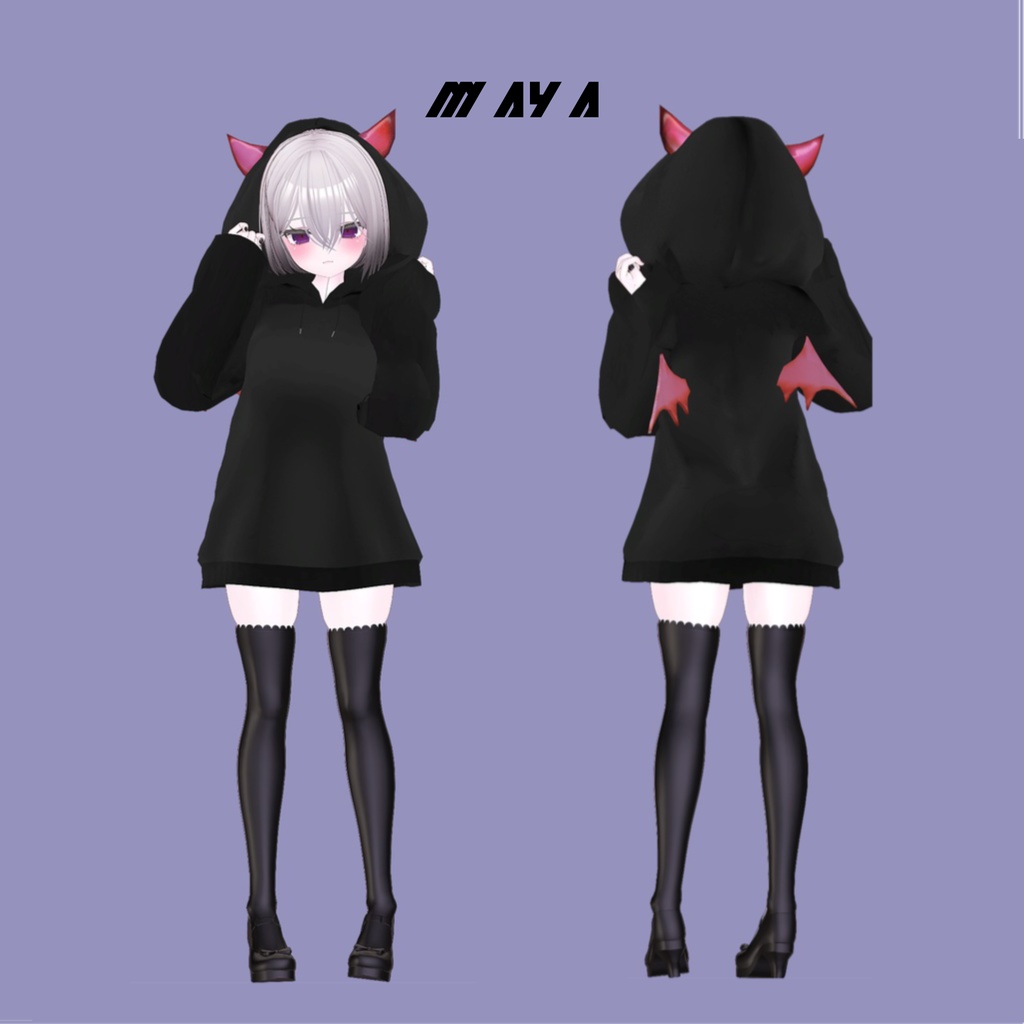 【3アバター対応】でびパーカー-Devil Hoodie-