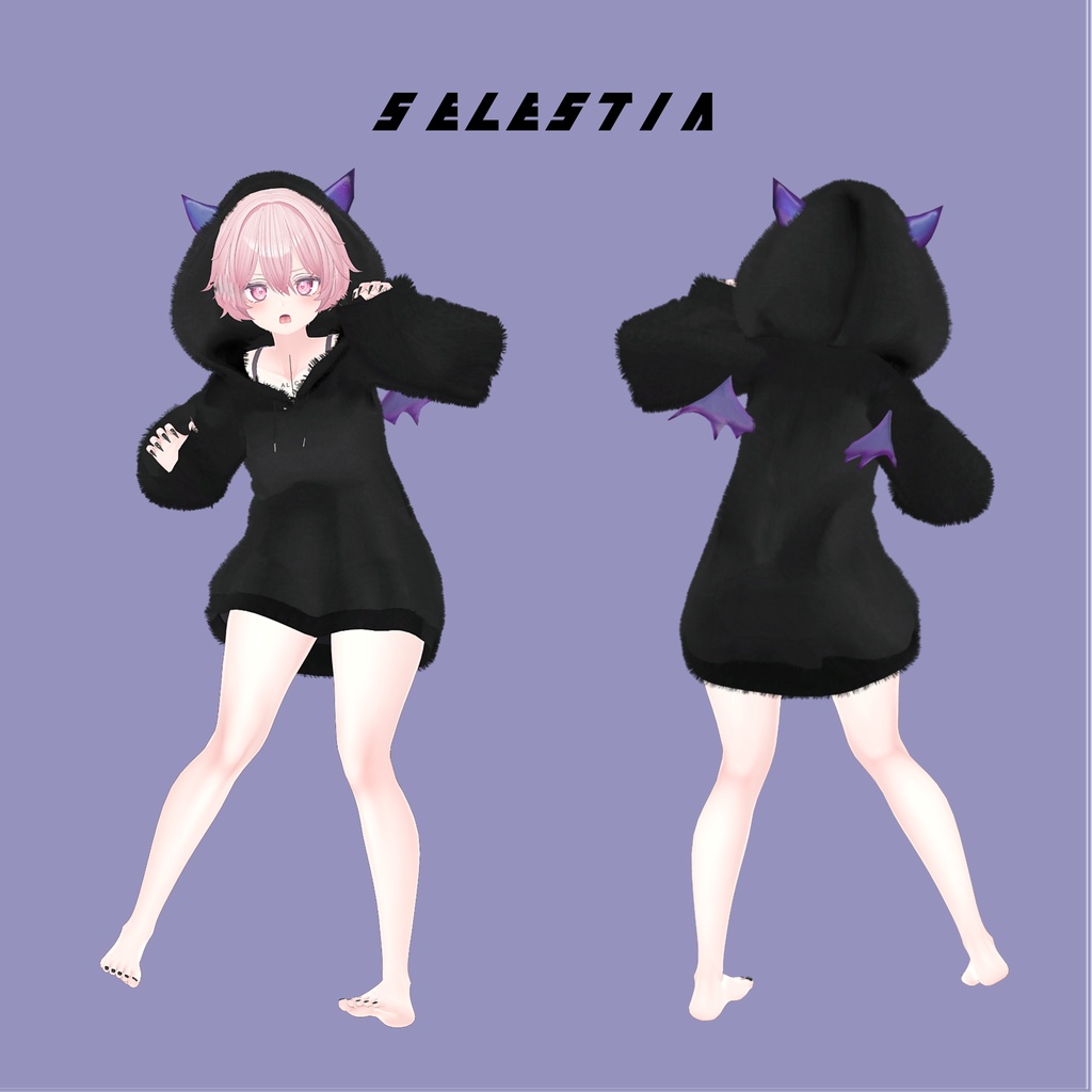 【3アバター対応】でびパーカー-Devil Hoodie-