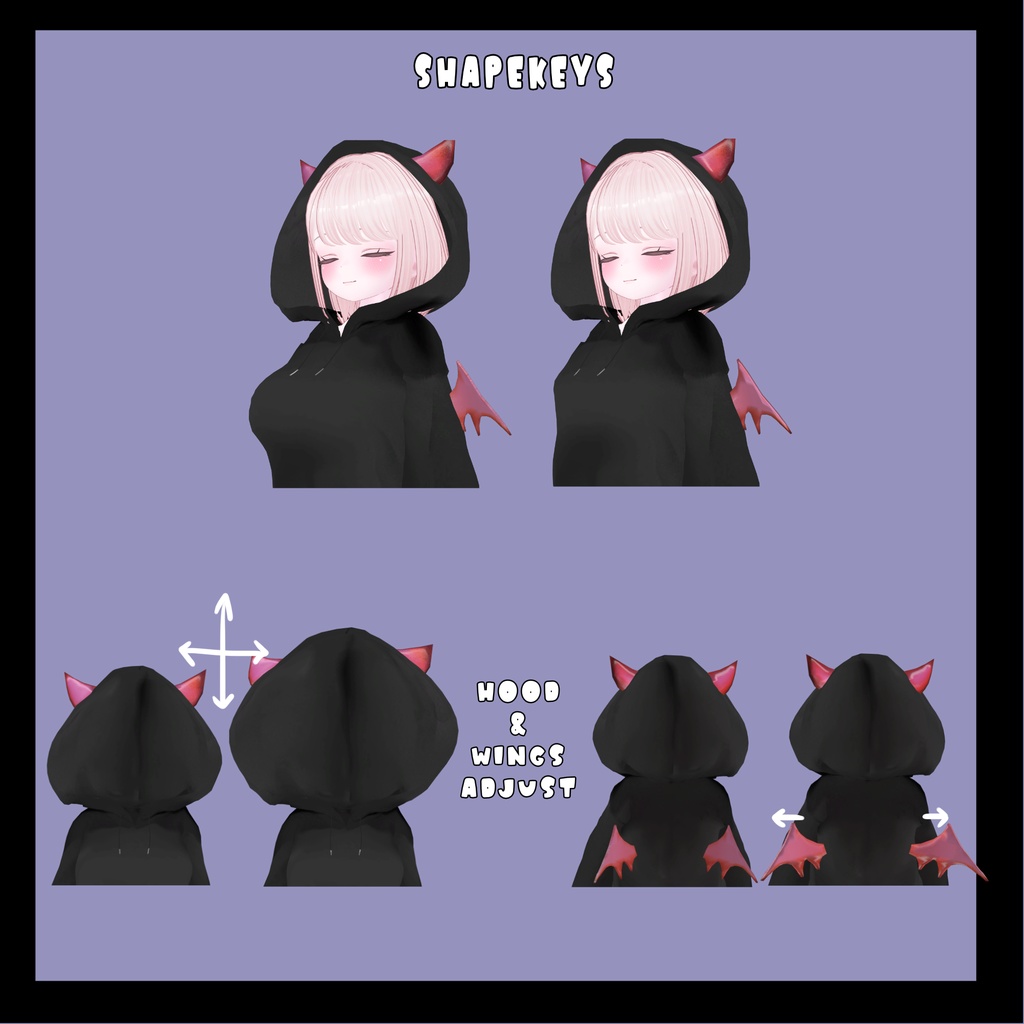 【3アバター対応】でびパーカー-Devil Hoodie-