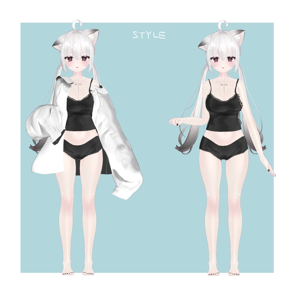 【VRChat向け】だぼシャツ-インナーつき-【舞夜向け衣装】