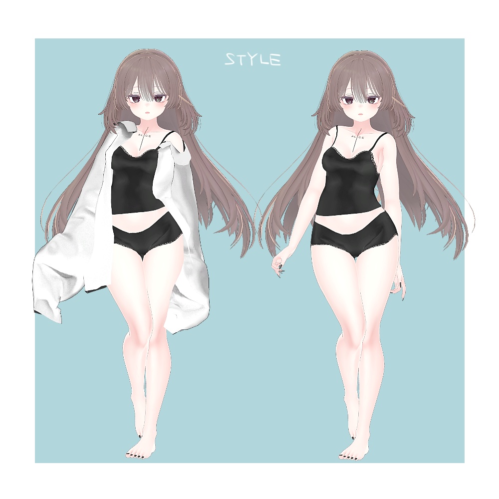 【VRChat向け】だぼシャツ-インナーつき-【セレスティア向け衣装】