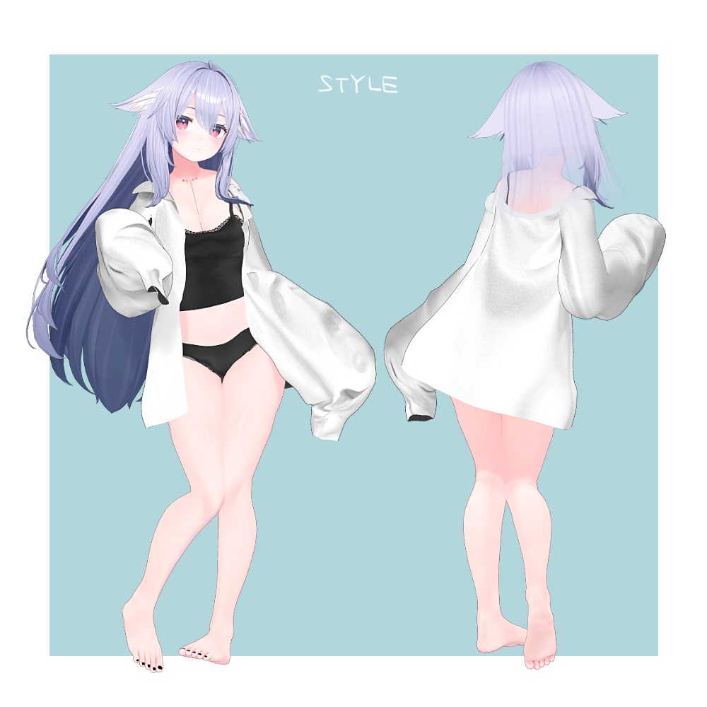 【VRChat向け】だぼシャツ-インナーつき-【桔梗向け衣装】