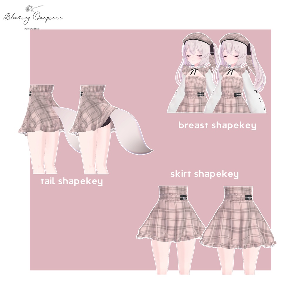 【8アバター対応】Blooming Onepiece【VRChat】