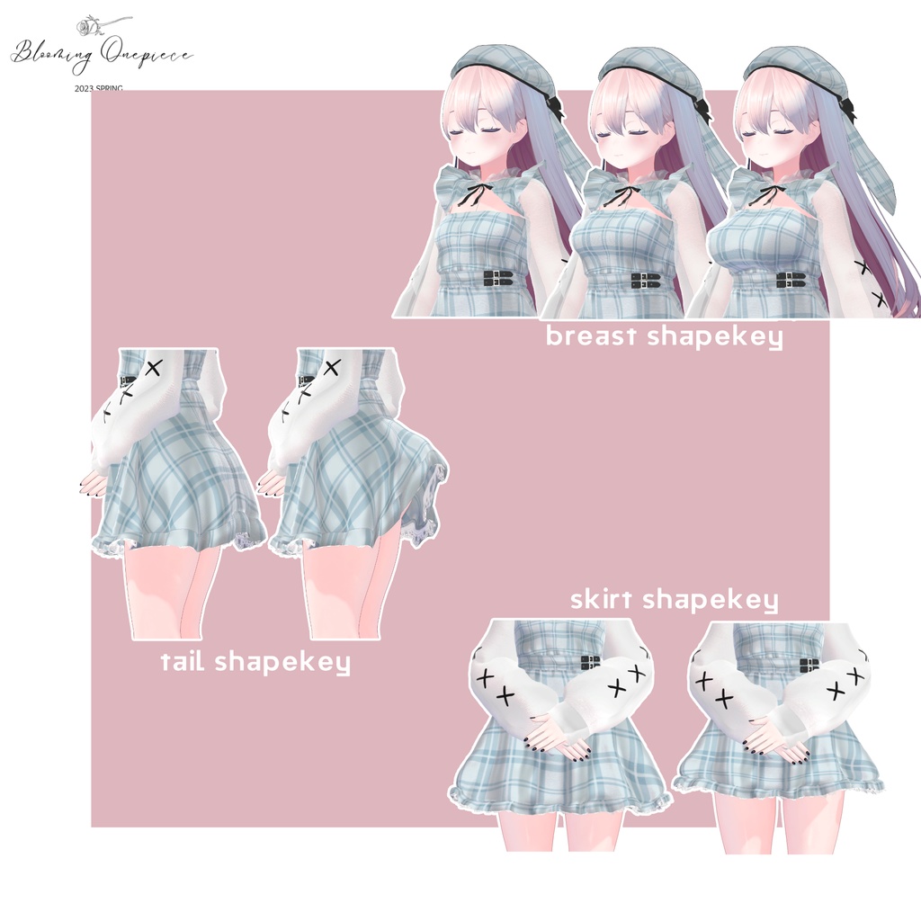 【8アバター対応】Blooming Onepiece【VRChat】