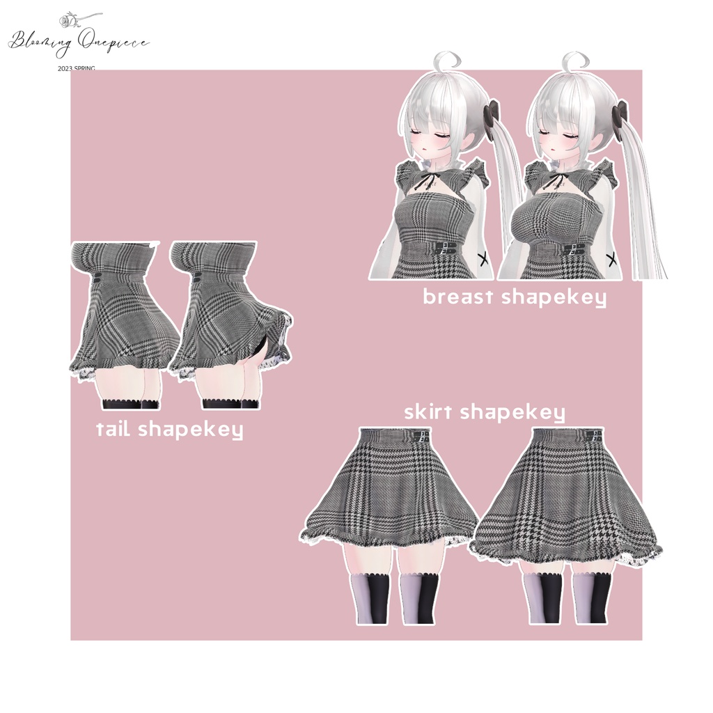 【8アバター対応】Blooming Onepiece【VRChat】