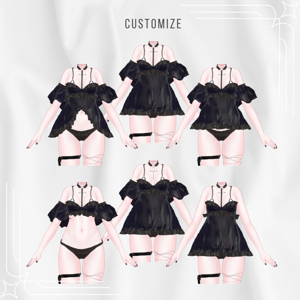 【7アバター対応】Sugar Time!【VRChat向け衣装モデル】