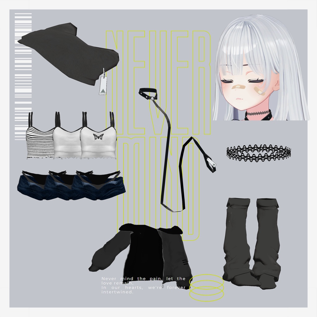 【5アバター対応】Never Mind【VRChat向け衣装モデル】