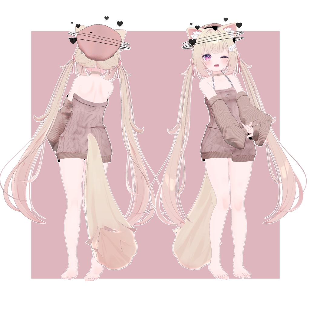 【17アバター対応】ケーブルニットワンピース【VRChat向け】