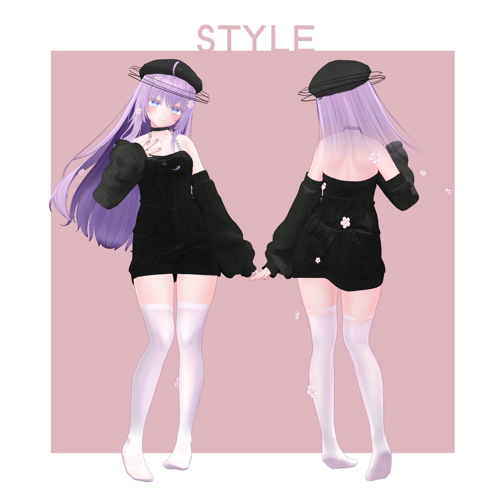 【17アバター対応】ケーブルニットワンピース【VRChat向け】