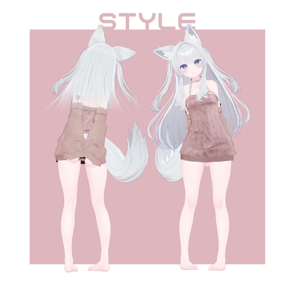 【17アバター対応】ケーブルニットワンピース【VRChat向け】