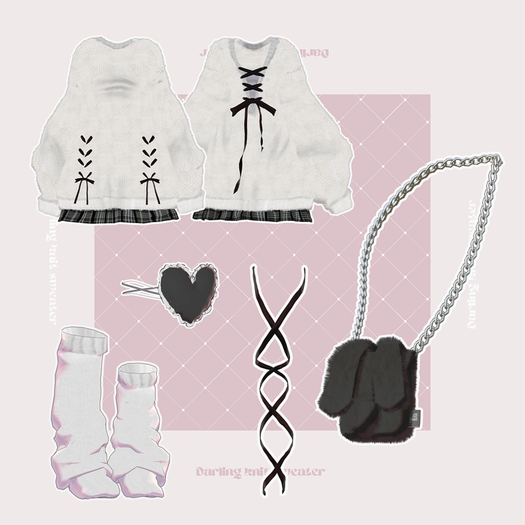 【10アバター対応】Darling knit sweater -だーりんにっと-【VRChat向け衣装モデル】