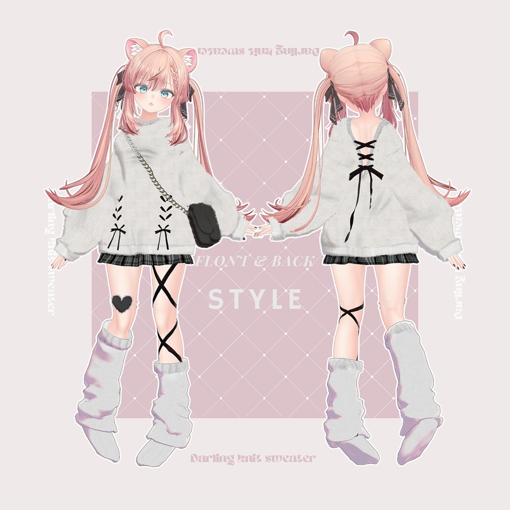 【10アバター対応】Darling knit sweater -だーりんにっと-【VRChat向け衣装モデル】